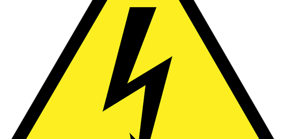 Warning of electrical shock sign - warning sign!