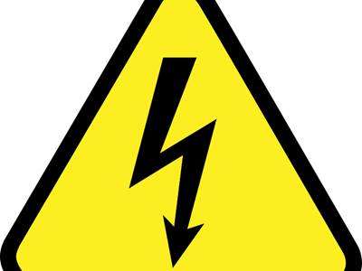 Warning of electrical shock sign - warning sign!